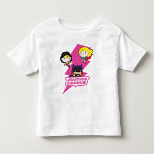 T-shirt Pour Les Tous Petits Chibi Justice League Éclair rose