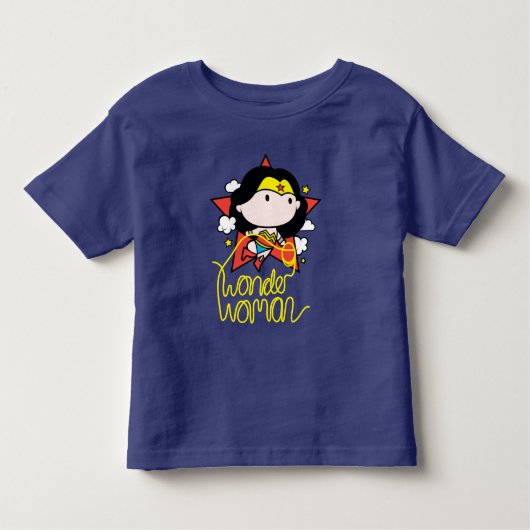 T-shirt Pour Les Tous Petits Chibi Wonder Woman Voler Avec Lasso (Devant)