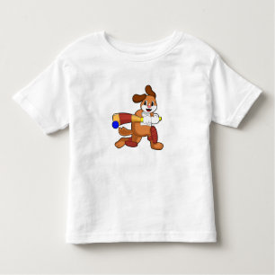 T-shirt Pour Les Tous Petits Chien au cricket avec batte de cricket