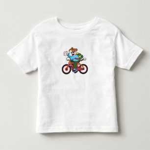 T-shirt Pour Les Tous Petits Chien avec bicyclette
