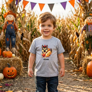 T-shirt Pour Les Tous Petits Chien berger en costume de hot dog drôle et mignon