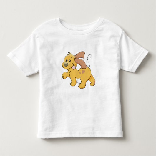 T-shirt Pour Les Tous Petits Chien Brown heureux (Devant)