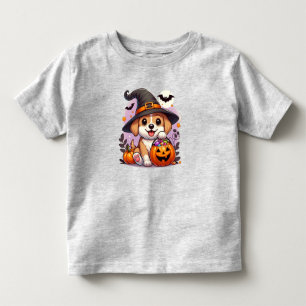 T-shirt Pour Les Tous Petits Chien/chiot d'Halloween mignon