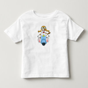 T-shirt Pour Les Tous Petits Chien comme Biker avec Scooter.PNG