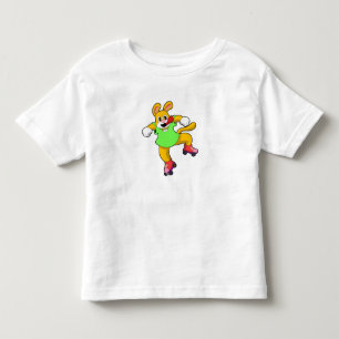 T-shirt Pour Les Tous Petits Chien comme Patineur en ligne avec Patins en ligne