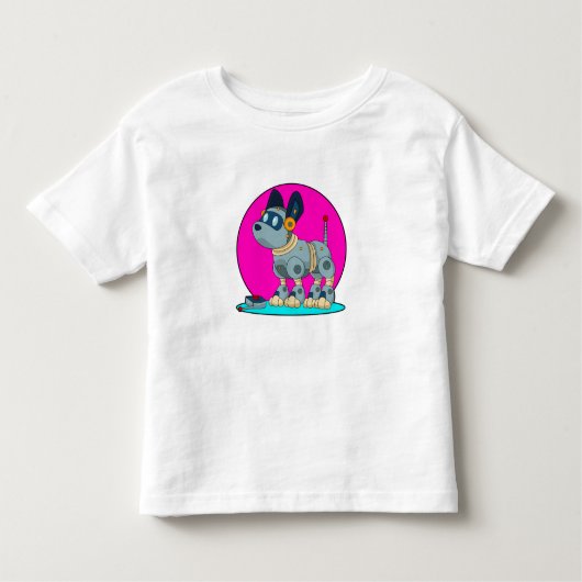 T-shirt Pour Les Tous Petits Chien comme robot (Devant)