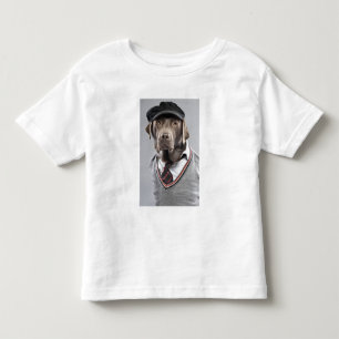 T-shirt Pour Les Tous Petits Chien dans le chandail et le casquette