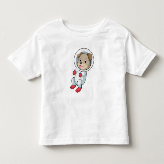 T-shirt Pour Les Tous Petits Chien dans l'espace en costume (Devant)