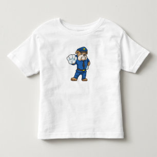 T-shirt Pour Les Tous Petits Chien en policier avec uniforme