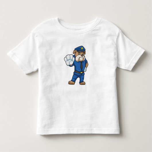 T-shirt Pour Les Tous Petits Chien en policier avec uniforme (Devant)