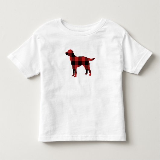 T-shirt Pour Les Tous Petits Chien Plaid Buffalo Check Silhouette Noël (Devant)