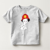 T-shirt Pour Les Tous Petits Chien pompier, Pompier, Dalmatien, Chien mignon (Devant)