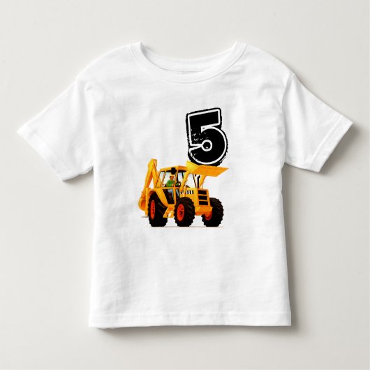 T-shirt Pour Les Tous Petits Chiffre jaune de 5e anniversaire de Custom Boy (Devant)