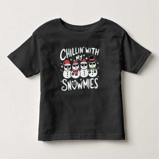T-shirt Pour Les Tous Petits Chillin' With My Snowmies Funky Snowman Christmas (Devant)