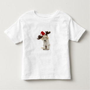 T-shirt Pour Les Tous Petits Chiot avec des oreilles de casquette et de renne