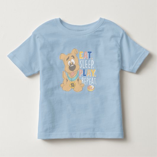 T-shirt Pour Les Tous Petits Chiot Scooby-Doo "Mange, Dors, Joue, Répète" (Devant)