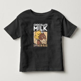T-shirt Pour Les Tous Petits Chocolat au Lait en Sirotant sur le Bonheur – Nour