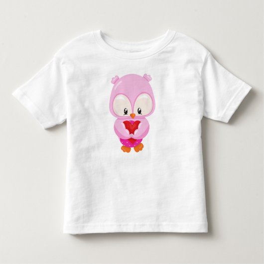 T-shirt Pour Les Tous Petits Chouette, Petite Chouette, Chouette En Amour, Coeu (Devant)