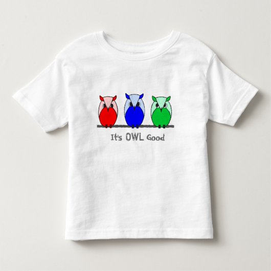 T-shirt Pour Les Tous Petits Chouettes de cartons vert bleu rouge brillant (Devant)