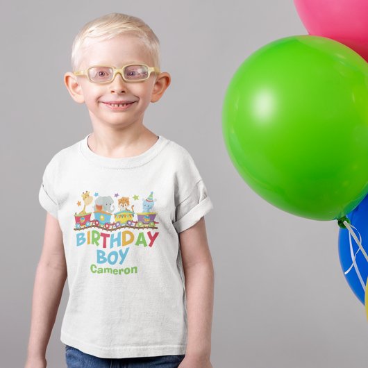 T-shirt Pour Les Tous Petits Cirque Animal Train Cute Custom Birthday Boy