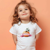 T-shirt Pour Les Tous Petits Citrouille orange rose Toddler personnalisé