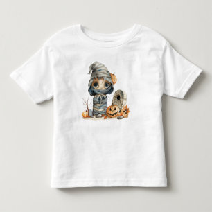 T-shirt Pour Les Tous Petits Citrouille Patch Mummy - Halloween Whimsy dans les