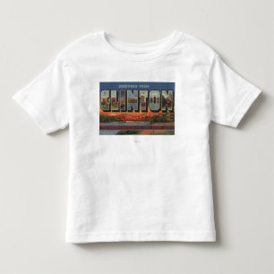 T-shirt Pour Les Tous Petits Clinton, lettre ScenesClinton, IA d'IowaLarge