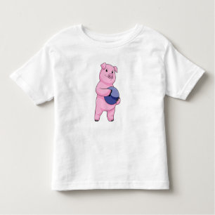 T-shirt Pour Les Tous Petits Cochon à Bowling avec balle de Bowling
