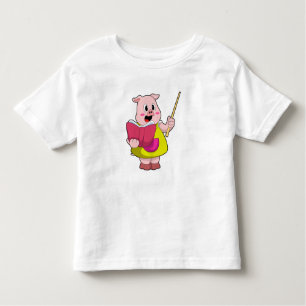 T-shirt Pour Les Tous Petits Cochon comme enseignant avec livre