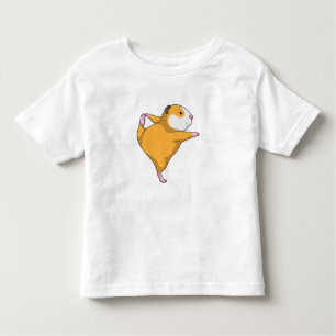 T-shirt Pour Les Tous Petits Cochon de Guinée au Yoga Exercice d'étirement