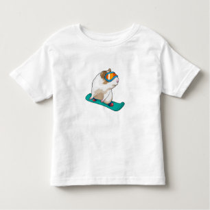 T-shirt Pour Les Tous Petits Cochon de Guinée Snowboard Snowboard