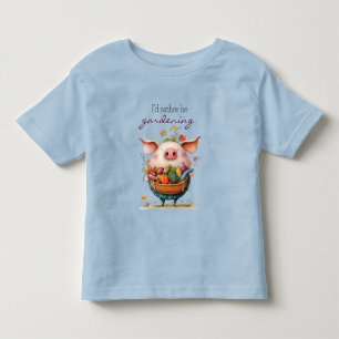 T-shirt Pour Les Tous Petits Cochon Mignon Fantaisiste "Je préférerais être en