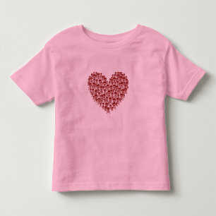 T-shirt Pour Les Tous Petits Coeur crâne rouge sang