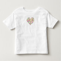 Cœur floral aquarelle rose son doux amour enfants