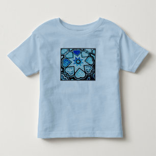 T-shirt Pour Les Tous Petits Coeurs et étoiles bleu électrique Toddler's