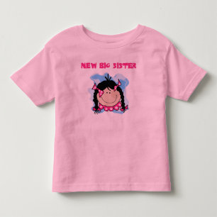 T-shirt Pour Les Tous Petits Coiffure noire Nouvelle grande soeur