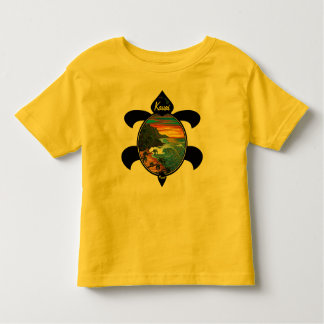 T-shirt Pour Les Tous Petits Conception de coucher du soleil/tortue de Na Pali