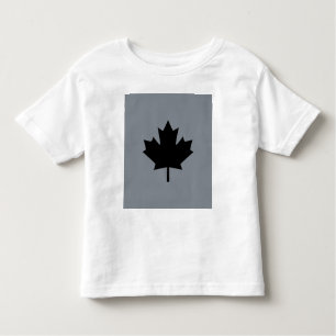 T-shirt Pour Les Tous Petits Conception de la feuille d'érable noire canadienne