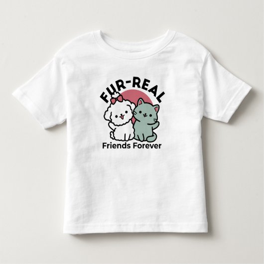 T-shirt Pour Les Tous Petits Conception "Fur-Real Friends Forever" (Devant)