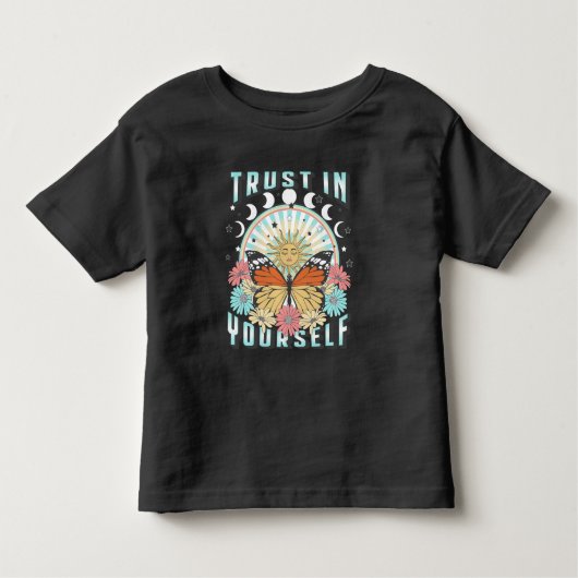 T-shirt Pour Les Tous Petits Confiance en soi | Soleil céleste et papillon (Devant)