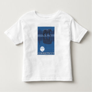 T-shirt Pour Les Tous Petits ConnecticutBear dans le clair de lune