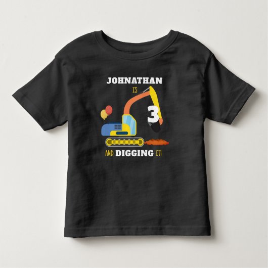 T-shirt Pour Les Tous Petits Construction 3e anniversaire (Devant)