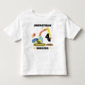 T-shirt Pour Les Tous Petits Construction 4e anniversaire (Devant)