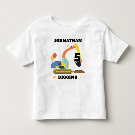 T-shirt Pour Les Tous Petits Construction 5e anniversaire (Devant)