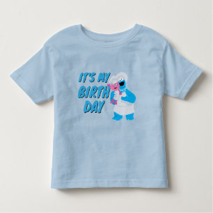 T-shirt Pour Les Tous Petits Cookie Monster & Gonger C'est mon anniversaire