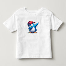 "Cool Dab : Pingouin bleu dans un Casquette rouge"
