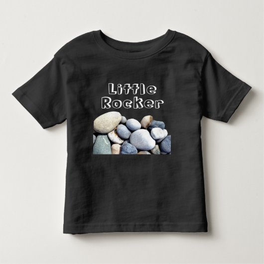 T-shirt Pour Les Tous Petits Cool Little Rocker Custom Text Pebble Ston (Devant)