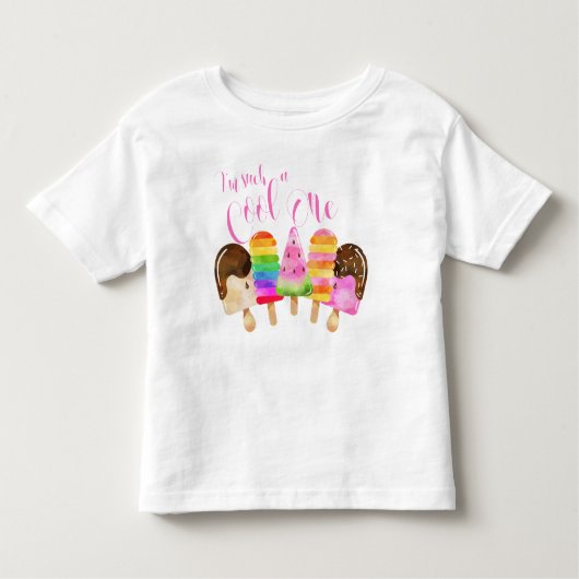T-shirt Pour Les Tous Petits Cool One Girls 1st Birthday Popsicle (Devant)