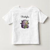 T-shirt Pour Les Tous Petits Copain Monstre Mignon Violet Vert Fluffy (Devant)