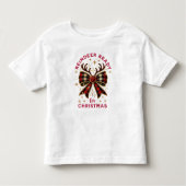 T-shirt Pour Les Tous Petits Coquette Noël Plaid Reinder Ready Bow (Devant)